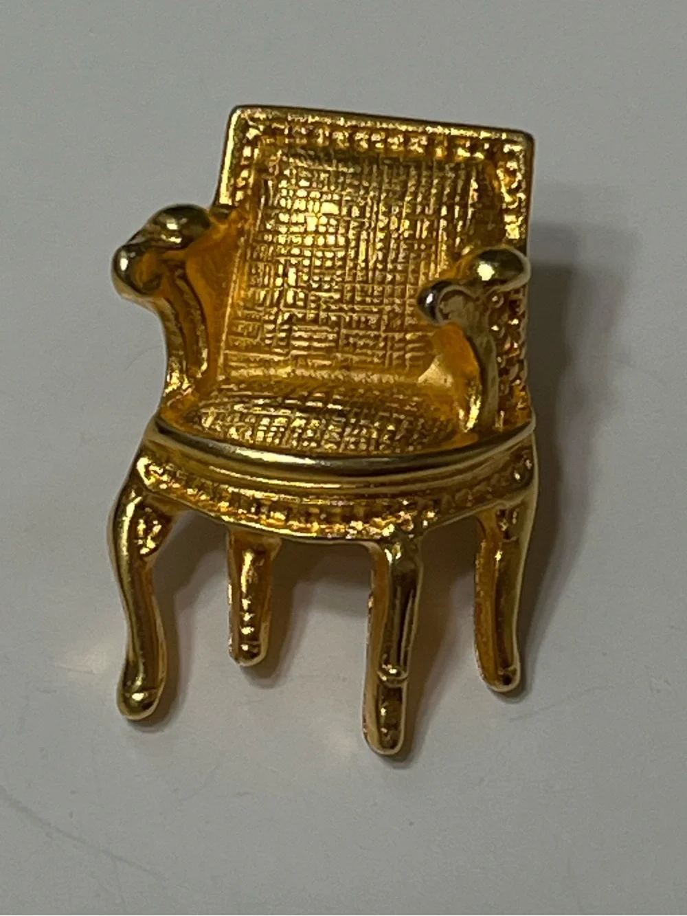 Vintage Karl Lagerfeld Gold-tone Louis XVI Chair Brooch signed